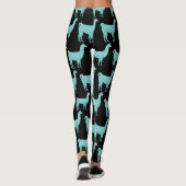 Llama Light Turquoise glitter Sparkles patroon Leggings (Achterkant)