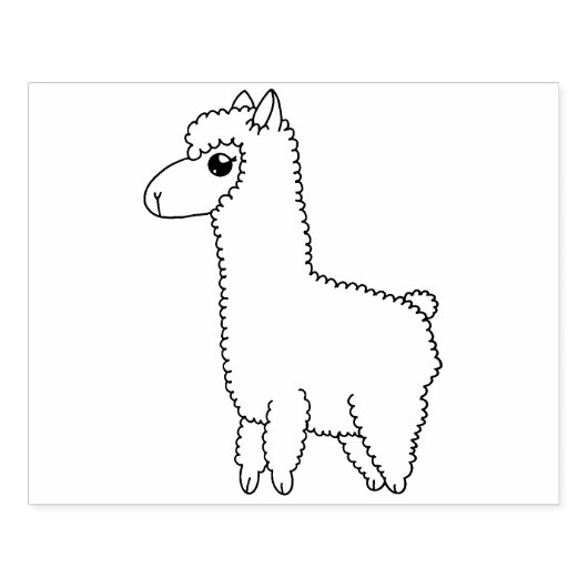 Llama Line Tekening Rubber Stempel (Afrduk)