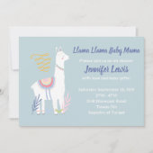 Llama Llama Baby Mama Baby Shower Invitaties Kaart (Voorkant)