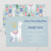 Llama Llama Baby Mama Baby Shower Invitaties Kaart (Voorkant / Achterkant)