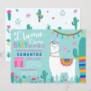 Llama Llama Baby Mama Baby shower Kaart