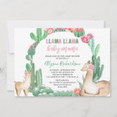 Llama Llama baby mama meisje baby shower Kaart (Voorkant)