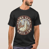 Llama Llama I Love You Retro Style touch of Alpaca T-shirt (Voorkant)