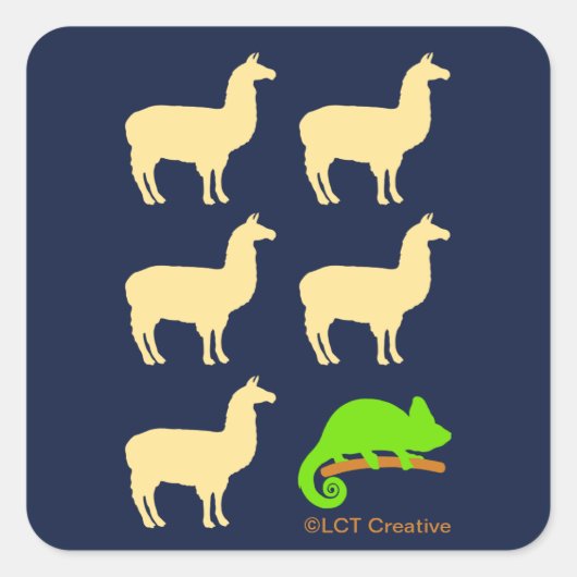 Llama Llama Llama Llama Vierkante Sticker (Voorkant)