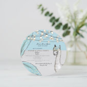 LLAMA LLAMA MAMA Baby shower Invitation Kaart (Staand voorkant)
