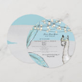 LLAMA LLAMA MAMA Baby shower Invitation Kaart (Voorkant / Achterkant)