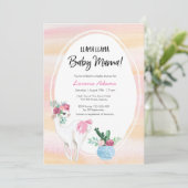 Llama Llama Mama Baby shower-uitnodiging Kaart (Staand voorkant)