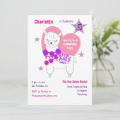 Llama Llamazing Girls Leuke verjaardagsfeestje Kaart (Staand voorkant)