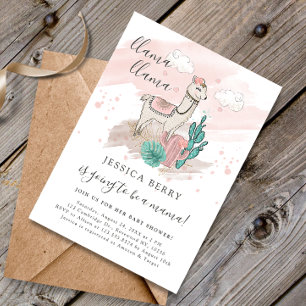 Llama Lllama Baby Mama Baby Shower Kaart