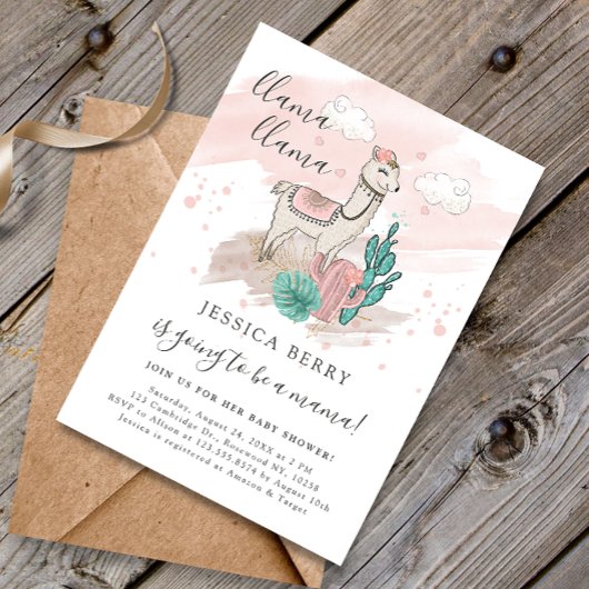 Llama Lllama Baby Mama Baby Shower Kaart