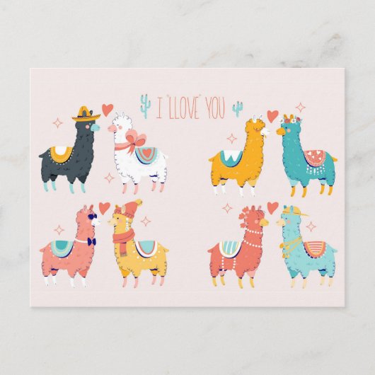 Llama Llove Briefkaart (Voorkant)