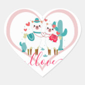 Llama Llove Hart Sticker (Voorkant)