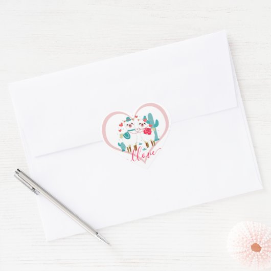 Llama Llove Hart Sticker (Envelop)
