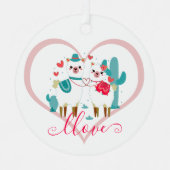 Llama Llove Metalen Ornament (Voorkant)