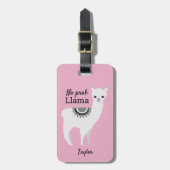 Llama Locator: gepersonaliseerd Llama Bagagelabel (Voorkant verticaal)