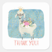 Llama Love Bedankt dat je Schattige meisjes laat v Vierkante Sticker (Voorkant)