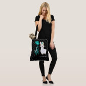 Llama Love - Blauwgroen Tote Bag (Op model)