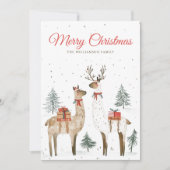 Llama Love Christmas Holiday Kaart (Voorkant)