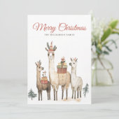 Llama Love Christmas Holiday Kaart (Staand voorkant)