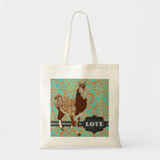 Llama Love Damask Bag Tote Bag (Voorkant)