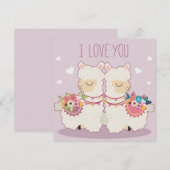 Llama Love Feestdagenkaart (Voorkant / Achterkant)