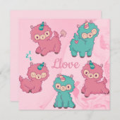 Llama Love Feestdagenkaart (Voorkant / Achterkant)