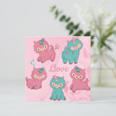 Llama Love Feestdagenkaart (Staand voorkant)