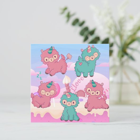 Llama Love Feestdagenkaart (Staand voorkant)