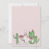  Llama Love Fiesta Cactus Mexicaans Baby shower Kaart (Achterkant)