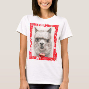 Llama Love Happy Valentine's Day T-shirt Cute Top
