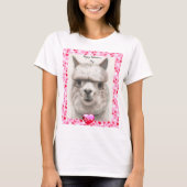 Llama Love Happy Valentine's Day T-shirt Cute Top (Voorkant)