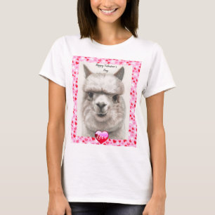 Llama Love Happy Valentine's Day T-shirt Cute Top