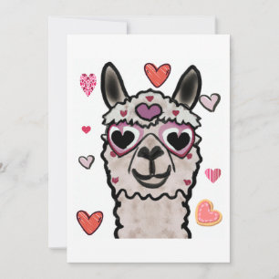 Llama Love Hearts Valentijns Hartelijk dank Bedankkaart