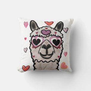 Llama Love Hearts Valentijns Kussen