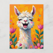 Llama Love in Bloom Briefkaart (Voorkant)