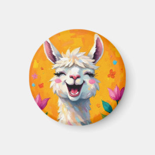 Llama Love in Bloom Magneet