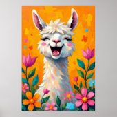 Llama Love in Bloom Poster (Voorkant)