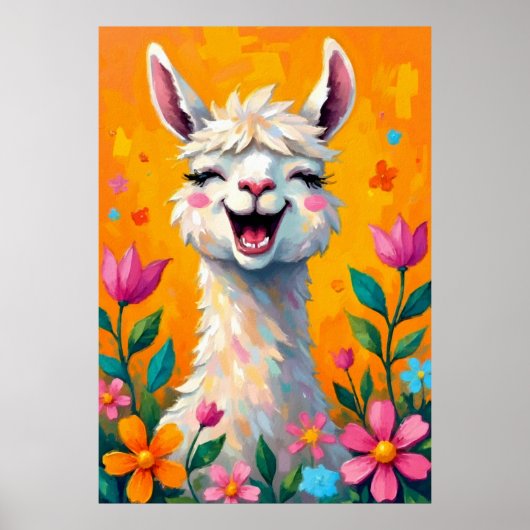 Llama Love in Bloom Poster (Voorkant)