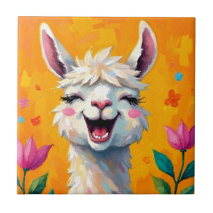 Llama Love in Bloom Tegeltje