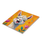 Llama Love in Bloom Tegeltje (Zijkant)