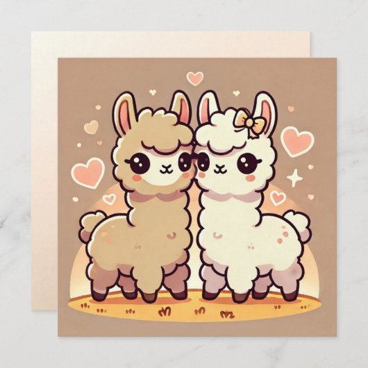 Llama Love Kaart (Voorkant / Achterkant)