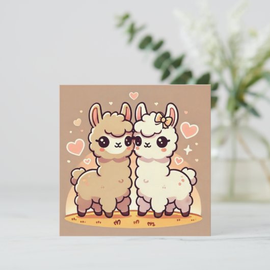 Llama Love Kaart (Staand voorkant)