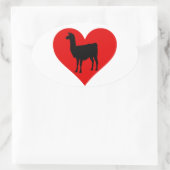 Llama Love Ovale Sticker (Tas)