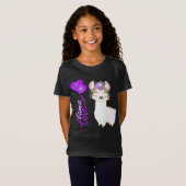 Llama Love - Paars - Hearts T-shirt (Voorkant volledig)