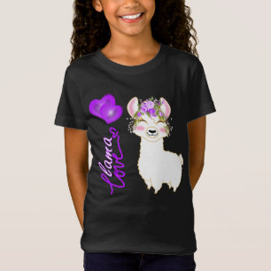 Llama Love - Paars - Hearts T-shirt