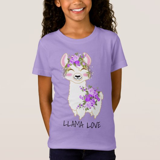 Llama Love - Paars T-shirt (Voorkant)