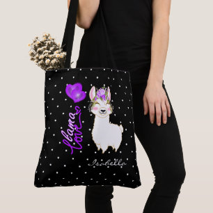 Llama Love - Paars Tote Bag