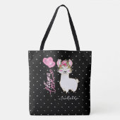 Llama Love - Roze Tote Bag (Voorkant)