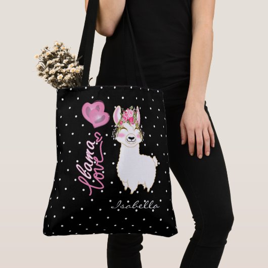Llama Love - Roze Tote Bag (Dichtbij)