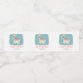 Llama Love Waterverf Cute Fun Birthday Party Waterfles Etiket (Enkel label)